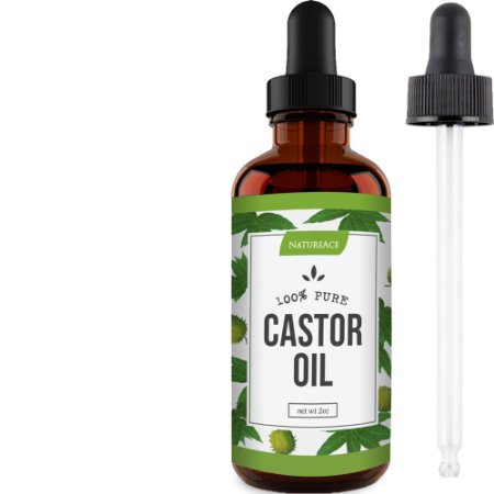 Nature Ace Castor Oil 2oz - 100% Natural, Pure and Organic - For Hair Growth, Eyelashes, Anti Hair Loss, Regrowth - Premium Cold Pressed