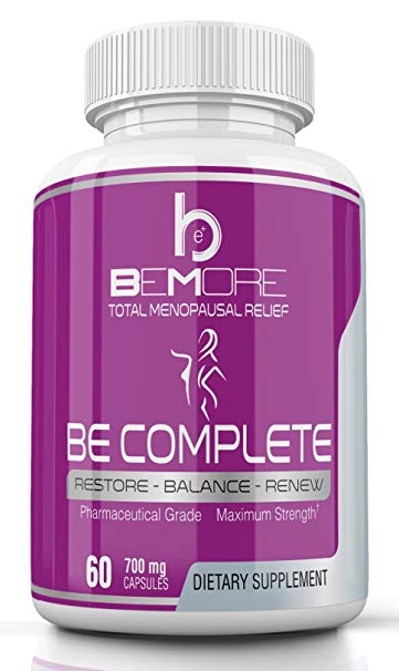 BE COMPLETE | Natural Menopause Supplement | Menopause Hormone Balance Formula | Reduce Hot Flashes, Improve Sleep & Mood, Lose Weight with Natural Ingredients Black Cohosh for Better Menopause Relief