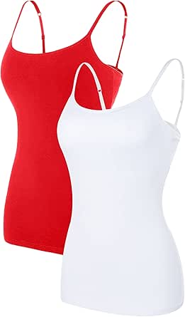 ATTRACO Women's Cotton Camisole Shelf Bra Spaghetti Straps Tank Top