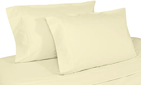 Whisper Organics 100% Organic Cotton Pillow Case Set, 500 Thread Count - GOTS Certified (King, Natural)