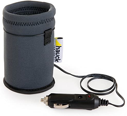 Hauck Feed Me In-Car Baby Cup Warmer for Travel Trip Car Bottle Heater for 12 V Cigarette Light Outlet, Grey