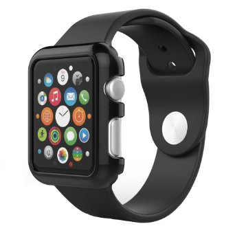 Apple Watch Case Exact-Fit 42mm Apple Watch Slim Premium Polycarbonate Hard Protective Bumper Cover for Apple Watch  Watch Sport  Watch Edition 2015 - Black