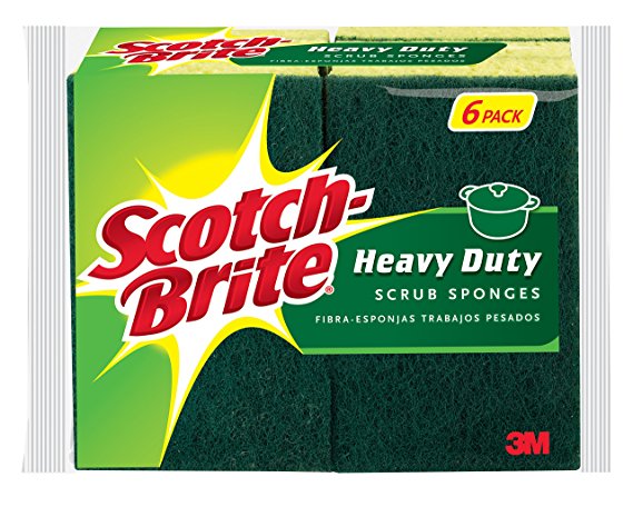 Scotch-Brite 426 Heavy Duty Scrub Sponge, 6-Sponges/Pk, 2-Packs (12 Sponges Total)