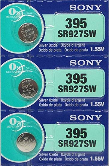 Sony 399/395 (SR927/W/SW) 1.55V Silver Oxide 0%Hg Mercury Free Watch Battery (3 Batteries)
