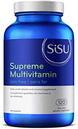 Sisu - Supreme Multivitamin Without Iron - Daily multivitamin and mineral supplement with high potency B vitamins to help with daily stress, and immune-boosting Ester-C - 120 Vegetarian Capsules
