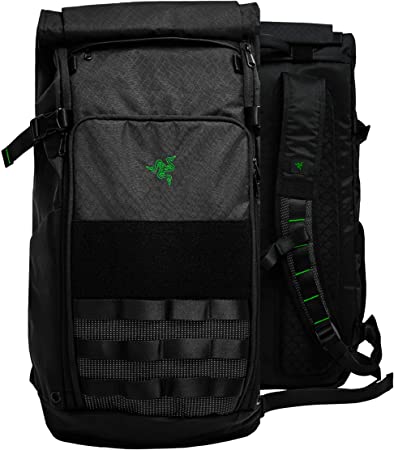 Razer Tactical v2 17" Laptop Backpack: Tear & Water Resistant Exterior - Roll Top for Increased Capacity - Scratch-Proof Interior - Fits 15 inch Laptops – Black