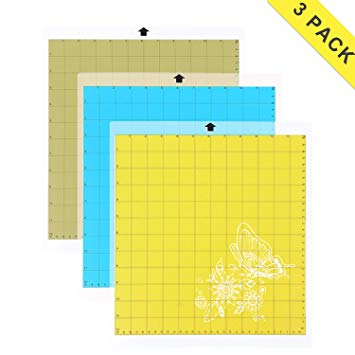 Cameo Cutting Mat Variety 3 Packs 12” x 12” - Strong, Standard, Light Grip Adhesive Cutting Mat Suit for Cricut, Silhouette