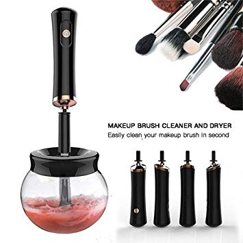 Makeup Brush Cleaner, MAXBTY New Generation Electric Cleaner & Spin-dry Machine in seconds with 8 Type Rubber Holder, Suitable for All Size Brushes