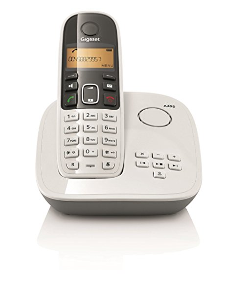 Gigaset A495 White Cordless Landline Phone with Answering Machine