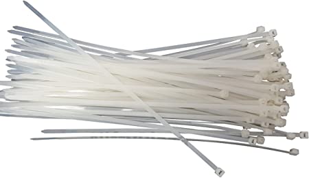 8 Inch 50 LBS TENSILE Strength Cable Ties - UV Weather Resistant Nylon Wrap Zip Ties, Professional Grade UV Weather Resistant - HEAVY DUTY (100, Natural/Clear)