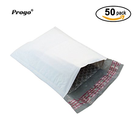 Progo 50 ct #1 Poly Bubble Mailers 7.5 x 11 Inch Bubble Lined Poly Mailer. Tear-proof, Water-resistant and Postage-saving Lightweight Shipping Envelopes / Bags.