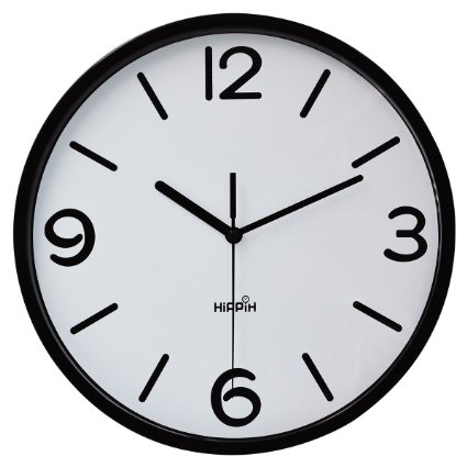 Hippih Modern Silent Quart Non-ticking Decoration Wall Clock- 10 Inches