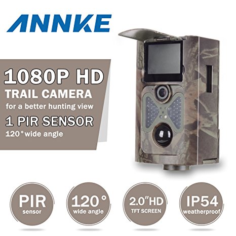 Annke Wide Angle 2.0 Inch 12MP 1080P HD 48 Pcs Invisible IR LEDs Infrared PIR Night Vision Outdoor IP54 Waterproof Wildlife Stealth Trail Hunting Game Camera Scouting Portable Spy Security Camera