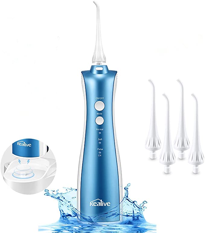 Water Flosser Professional Cordless Dental Oral Irrigator, Portable and Rechargeable IPX7 Waterproof 3 Modes & 4 Tips Water Flossing with Cleanable Water Tank for Home and Travel, Braces & Bridges Car
