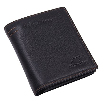 Vertical Bifold Wallet Slim RFID Blocking Leather Wallets Credit Card Holder for Men