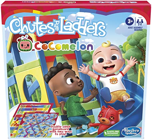 Hasbro Gaming Chutes and Ladders: CoComelon Edition Board Game for Kids Ages 3 and Up, Preschool Game for 2-4 Players (Amazon Exclusive)