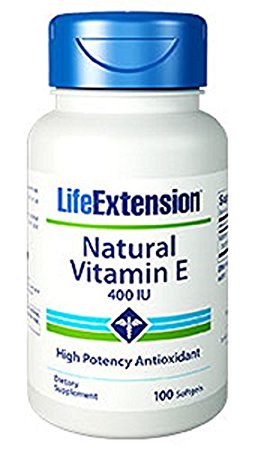 Life Extension Natural Vitamin E, 400 IU, 100 softgel