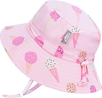 JAN & JUL Girls' Adjustable Water Repellent Bucket Sun-hat 50  UPF