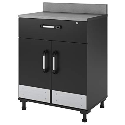 SystemBuild Boss 2 Door and 1 Drawer Base Cabinet, Charcoal Gray