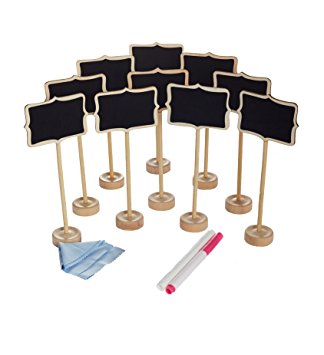 officematters Mini Chalkboard with Stand for Message Board Signs, Rectangle, Pack of 10