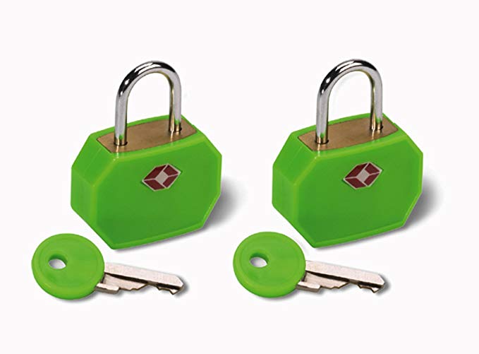 Lewis N. Clark TSA Mini Padlock 2 Pack, Green