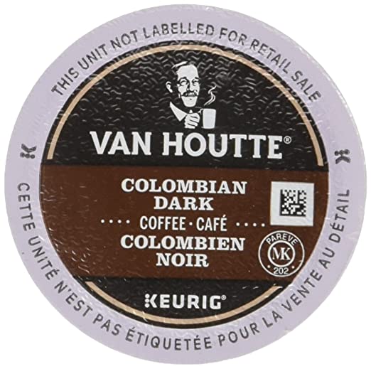 Van Houtte 100% Colombian Dark Coffee, 24-Count K-Cups for Keurig Brewers (Pack of 2)