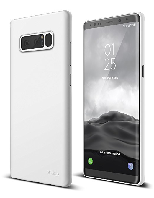 elago Galaxy Note 8 Case [Origin][White] - [Device Fitting Tested][Minimalistic][Scratch Protection Only][True Fit] - for Samsung Galaxy Note 8