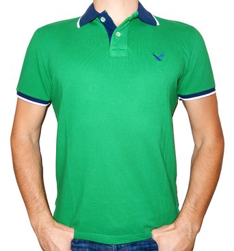 American Eagle Outfitters Men's Classic Fit Mesh Tipped Polo T-shirt