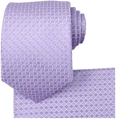 KissTies Ties for Men Solid Color Necktie Checkered Pattern   Gift Box