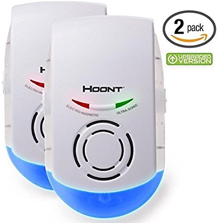 Hoont 2 Pack Indoor Robust Plug-in Pest Repeller with LED Night Light – Eliminates Insects and Rodents [UPGRADED VERSION]