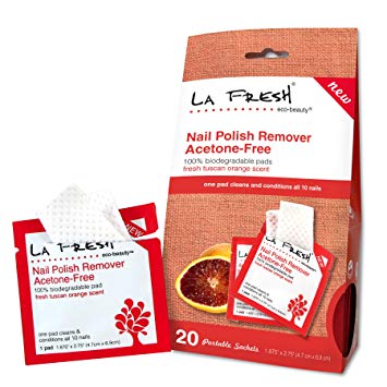 La Fresh Eco Beauty Nail Polish Remover Pads Acetone-Free, 20 Count