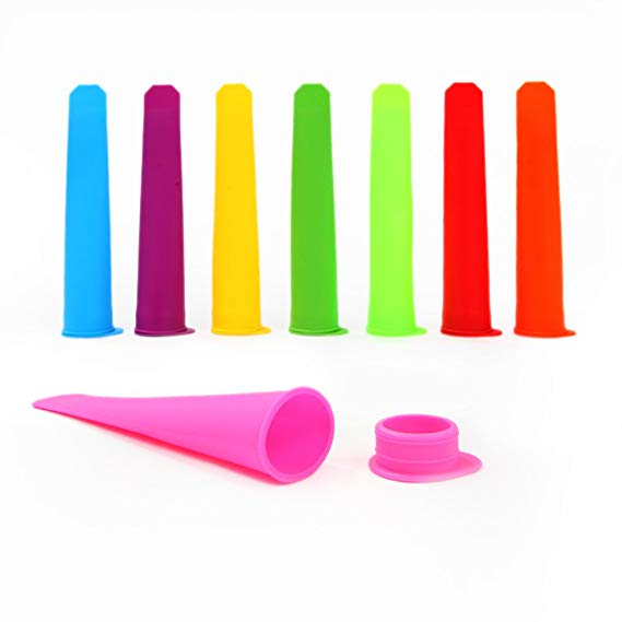 RUIVAN  Silicone Ice Pop Molds-Silicone Popsicle-Set of 8 with Lids，BPA-FREE