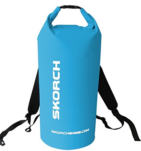 SKORCH Original Waterproof Backpack Dry Bag With Comfortable Padded Shoulder Straps, 30 litres. Because Your Next Adventure Is Just Around The Corner. Protects Your Gear From Water and Dirt While You Have Fun. Beach, Kayak, Paddle Board, Camping, Sailing and Skiing.