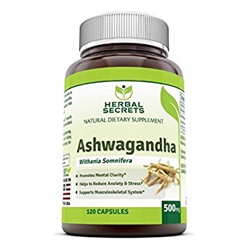 Herbal Secrets Ashwagandha - 500 Mg, 120 Caps