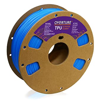 Overture TPU Filament 1.75mm Flexible TPU Roll Soft 3D Printer Filament, 1kg Spool (2.2 lbs.), Dimensional Accuracy  /- 0.03 mm, Digital Blue