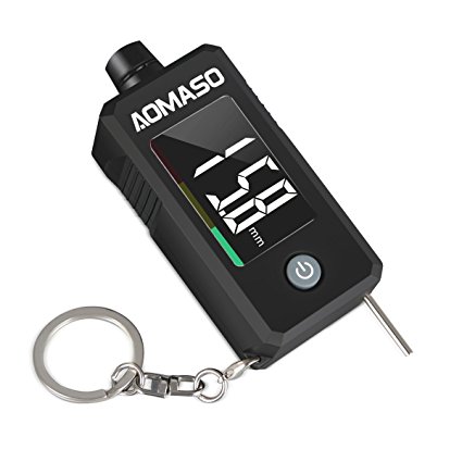 Aomaso Tyre Pressure Gauge and Tread Depth Gauge 2-in-1 Digital Tire Gauge with Key Chain for Cars, SUV, Trucks and Most Vehicles