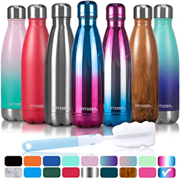 arteesol Insulated Water bottle 350ml 500ml 750ml Stainless Steel Water Bottle BPA Free Double-walled Vacuum Thermos Flask for Sports Hot and Cold for 12 Hours (Siren A 750ml)