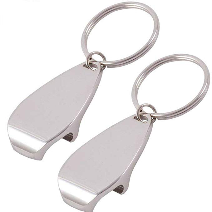 Kingsdun Bottle Opener KeyChain Small Cool Bottle Opener Ring for Women and Men, 2 Pack