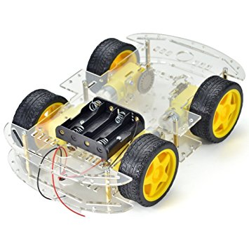 Makerfire 4-wheel Robot Smart Car Chassis Kits Car Model with Speed Encoder for Arduino