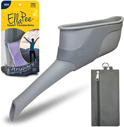 EllaPee Womens Urinal Funnel Female Urination Device for Women, Camping Accessories, Hiking, Outdoor Activities & More with Medical Grade Silicone (Reusable) So You Can Stand to Pee with Included Bag