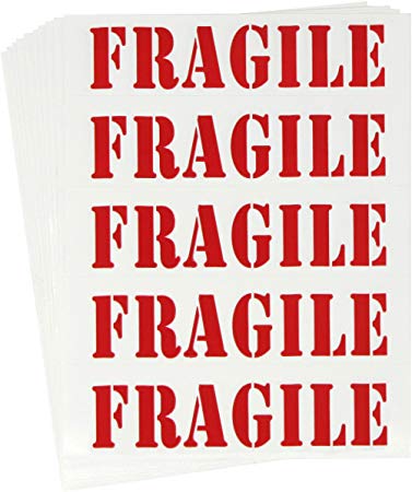Tag-A-Room Color Coded Home Moving Box Labels Stickers (Fragile)