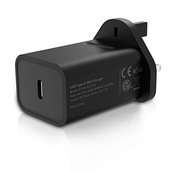 Gvoo USB C PD Charger, 18W Type C Wall Charger with Power Delivery Fast Charging for Cellphone, Tablet and Other Devices