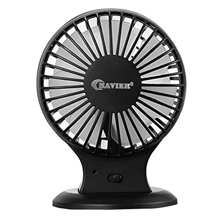USB Mini Fan,BAVIER Sound-free design Desktop Fan,Portable USB Fan,2 Speed Adjustable,USB Cooling Fan,Cooler Fan,Rechargeable Mini fan (C1 Black)