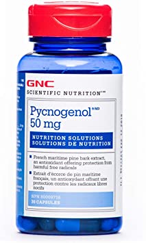 GNC Scientific Nutrition® Pycnogenol® 50mg, 30 Capsules, Supports Heart Health and Improves Blood Flow