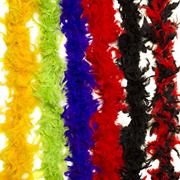 Fun Central BC687 Feather BOA - 6ft Assorted - 60g - 6PC