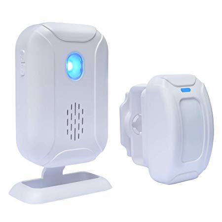 WiHoo Wireless Home Security Door Alarm, Wireless Driveway Alarm, Home Security System Alarm and Motion Sensor Alarm with Motion Detection Two-Way Audio Night Vision (Motion Alarm, White)