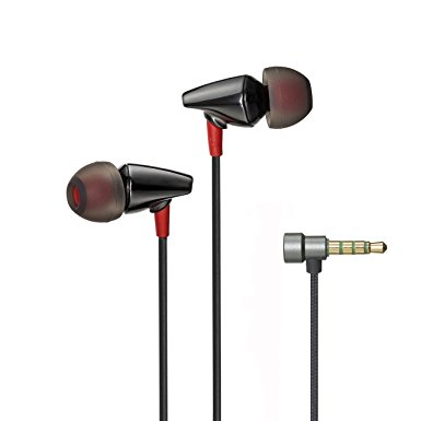 G-Cord In-Ear Heavy Bass Ceramic Earphones Stereo Sound Earbuds Noise Isolating Headphones for All iPhones Samsung Mobiles Tablets MP3 Players and More (Grey)