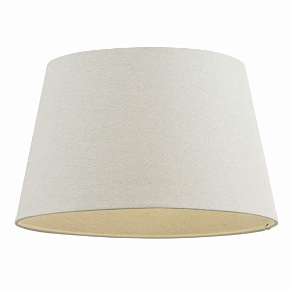 Table Lampshade 16 Inch Ivory Linen Fabric Tapered Light Shade