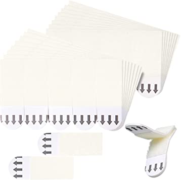 40 Pairs Heavy Duty Large Picture Hanging Strips up to 16 lbs Hook and Loop Tape, Easy to Open Replacement Strips Double Sided Adhesive Strips for Frame Hanging (Small, White)