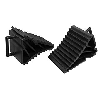 2 Pcs Antislip Vehicle Car Truck Wheel Tire Chock Stop Block Black